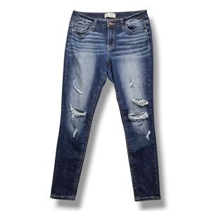 BKE Gabby Jeans Womens 27 RIP TEAR Curvy High Rise Ankle Skinny Distressed